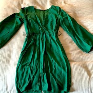 Ark & Co. green open-sleeve dress with obi belt